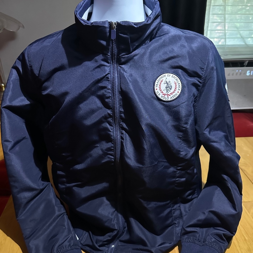 NWOT, Men’s US Polo Association windbreaker jacket, size XXL, Navy/white